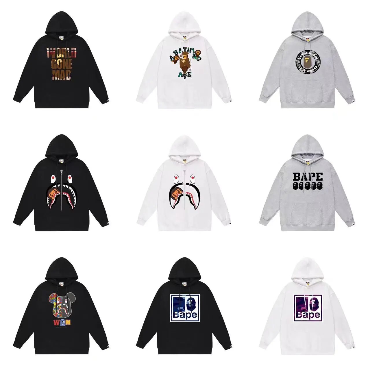 BAPE Black White Gre