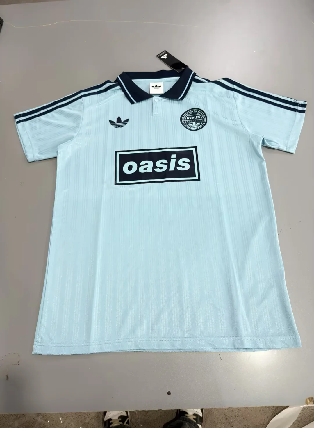 25-26 Ad x Oasis Tour Jacquard light blue Jersey size S-4XL with number 25 on back