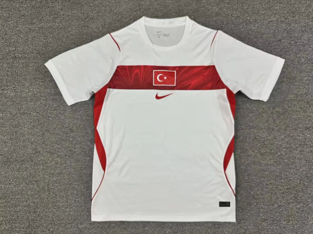 2026 Turkey White Soccer Jersey Size S-4XL