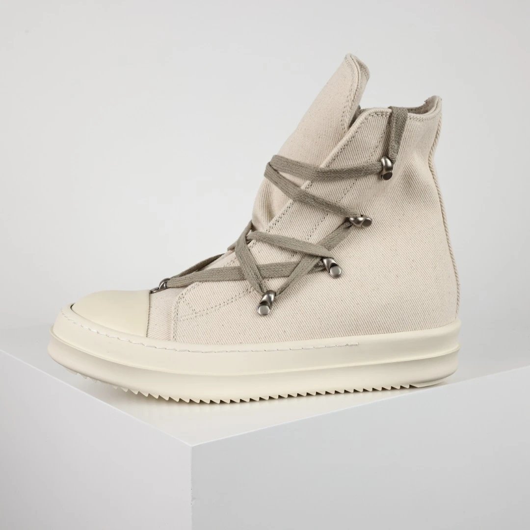 Rick Owens DRKSHDW Ramones High-Top Sneakers Beige