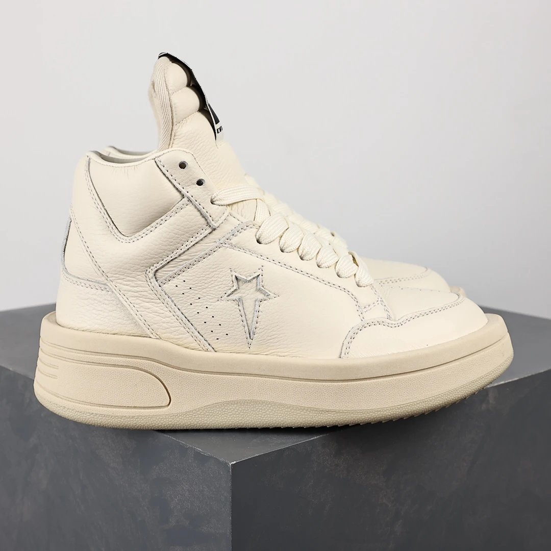 Converse Star Player Mid Off-White Cream Leather Sneakers