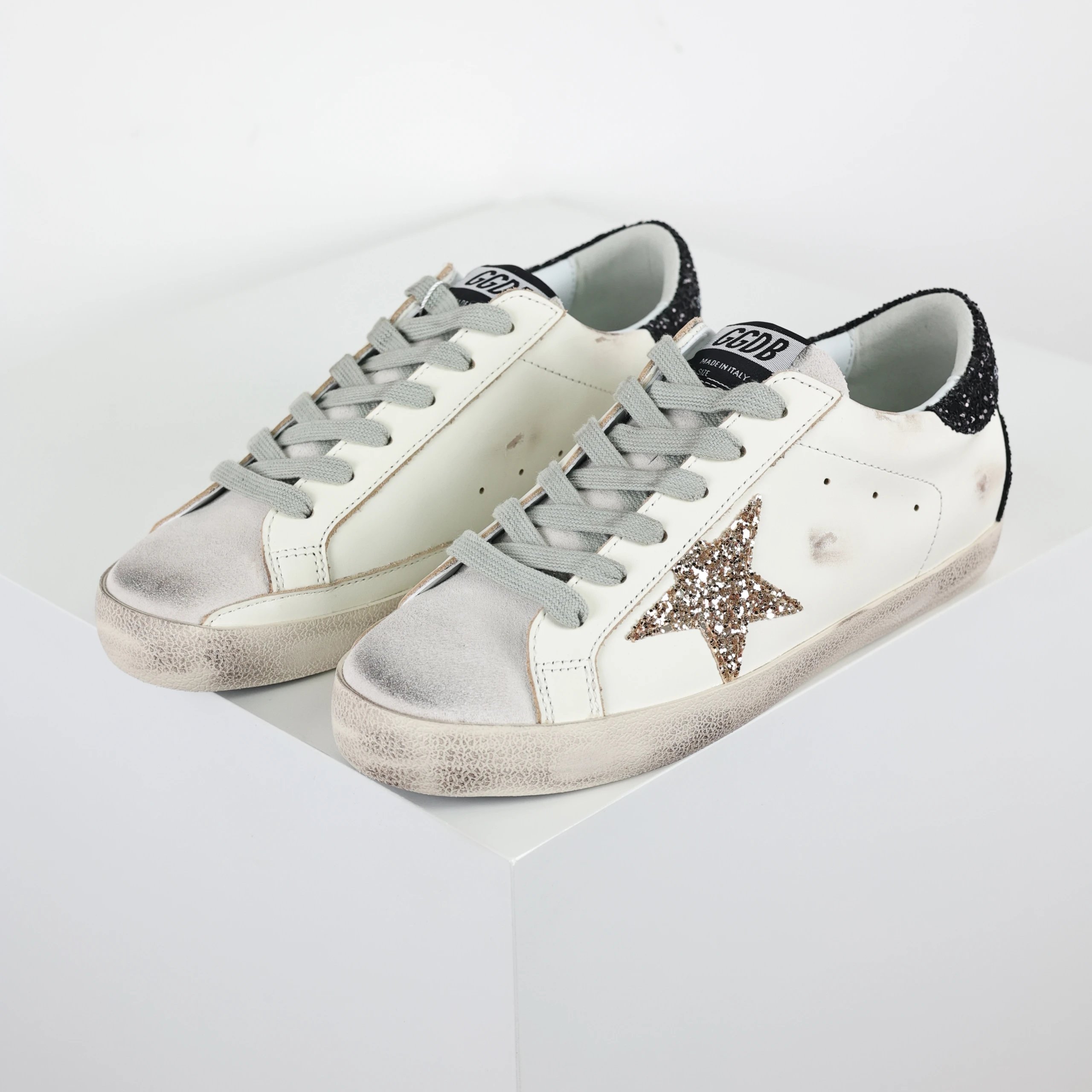 Golden Goose Superstar Leather Sneakers Glitter Star RS806
