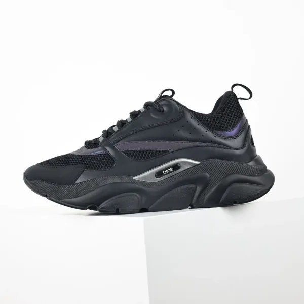 Dior B23 Low Black Purple Chunky Sneakers - 1