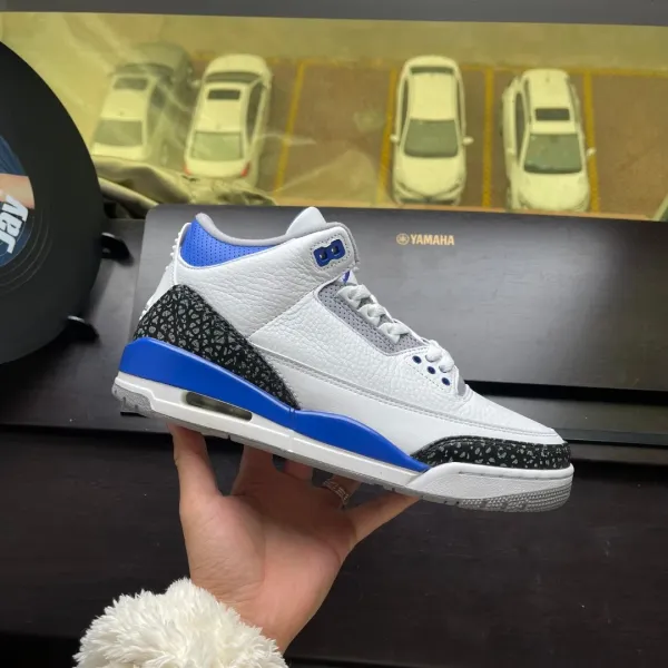 Air Jordan 3 Retro White Cement Royal Sneakers Basketball Shoes - 1