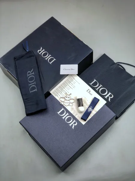 Dior B23 High-Top Sneakers Navy Blue and White - 6