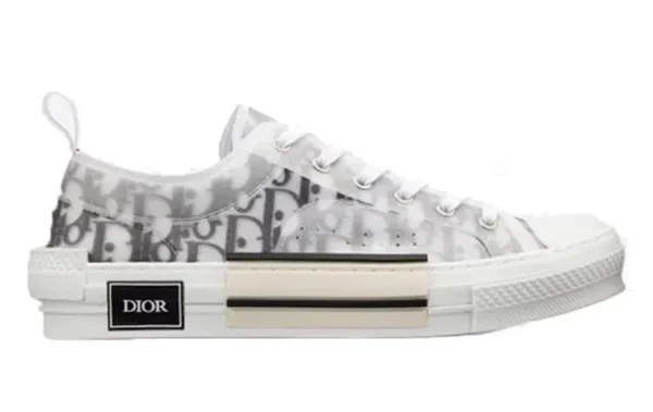 Dior B23 Oblique Low-Top White Sneakers - 1