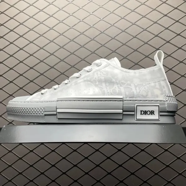 Dior B23 Low White Oblique Sneakers - 1