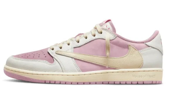 Travis Scott x Nike Air Jordan 1 Low OG Pink Foam Sneakers - 1