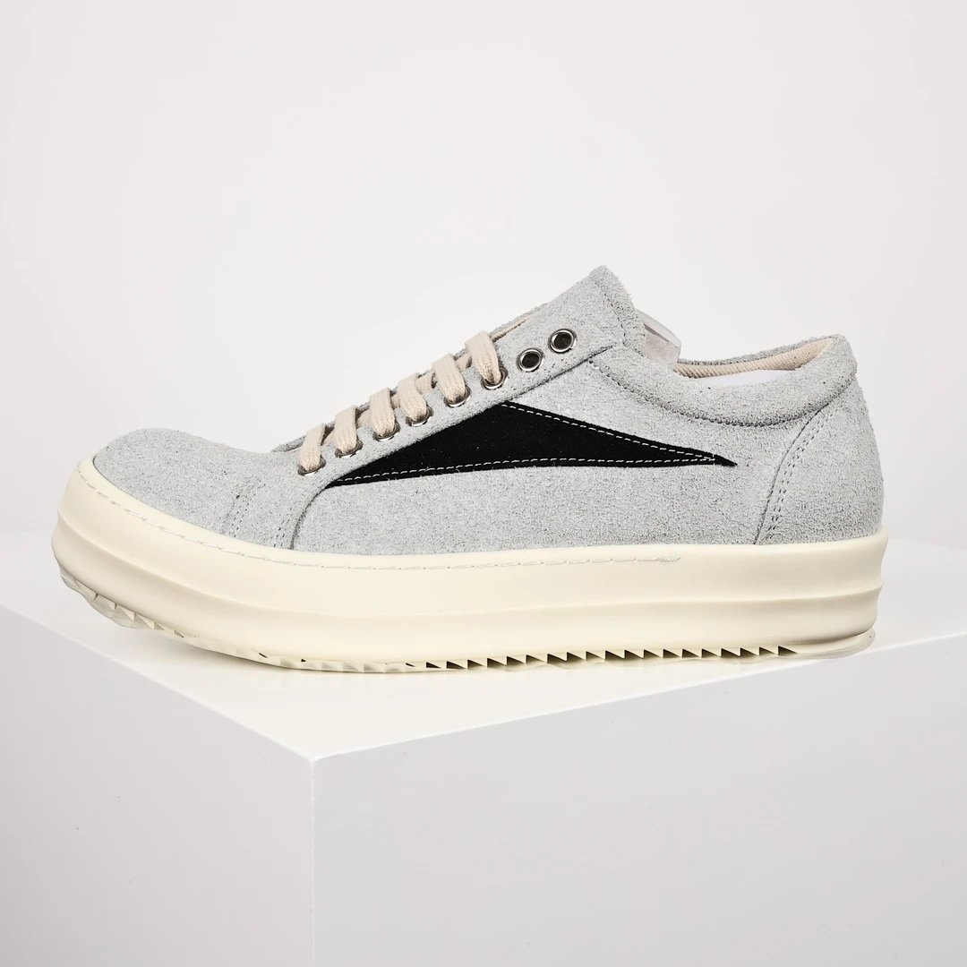 Rick Owens DRKSHDW Low Top Suede Gray Black Sneakers