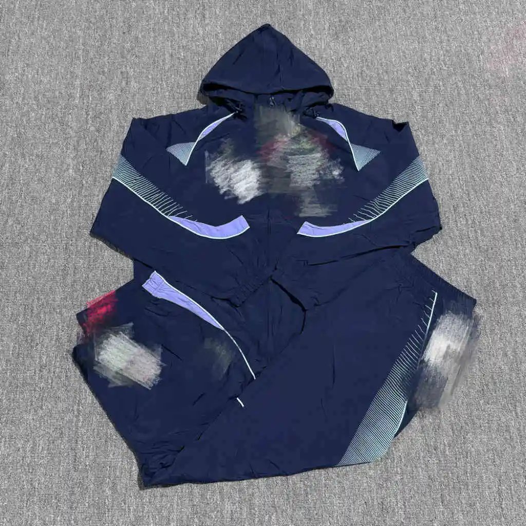 Three-Color Trench Coat (Navy) Suit