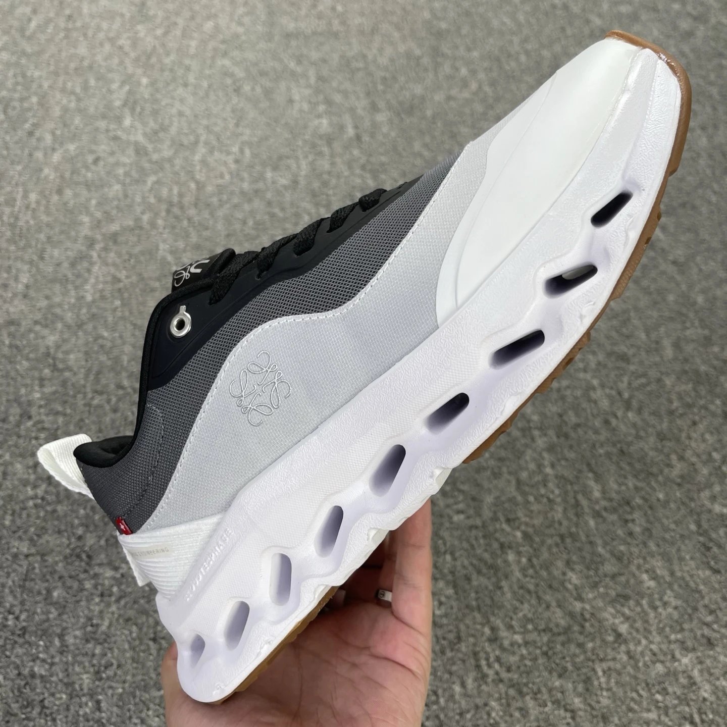 White, black, and gray