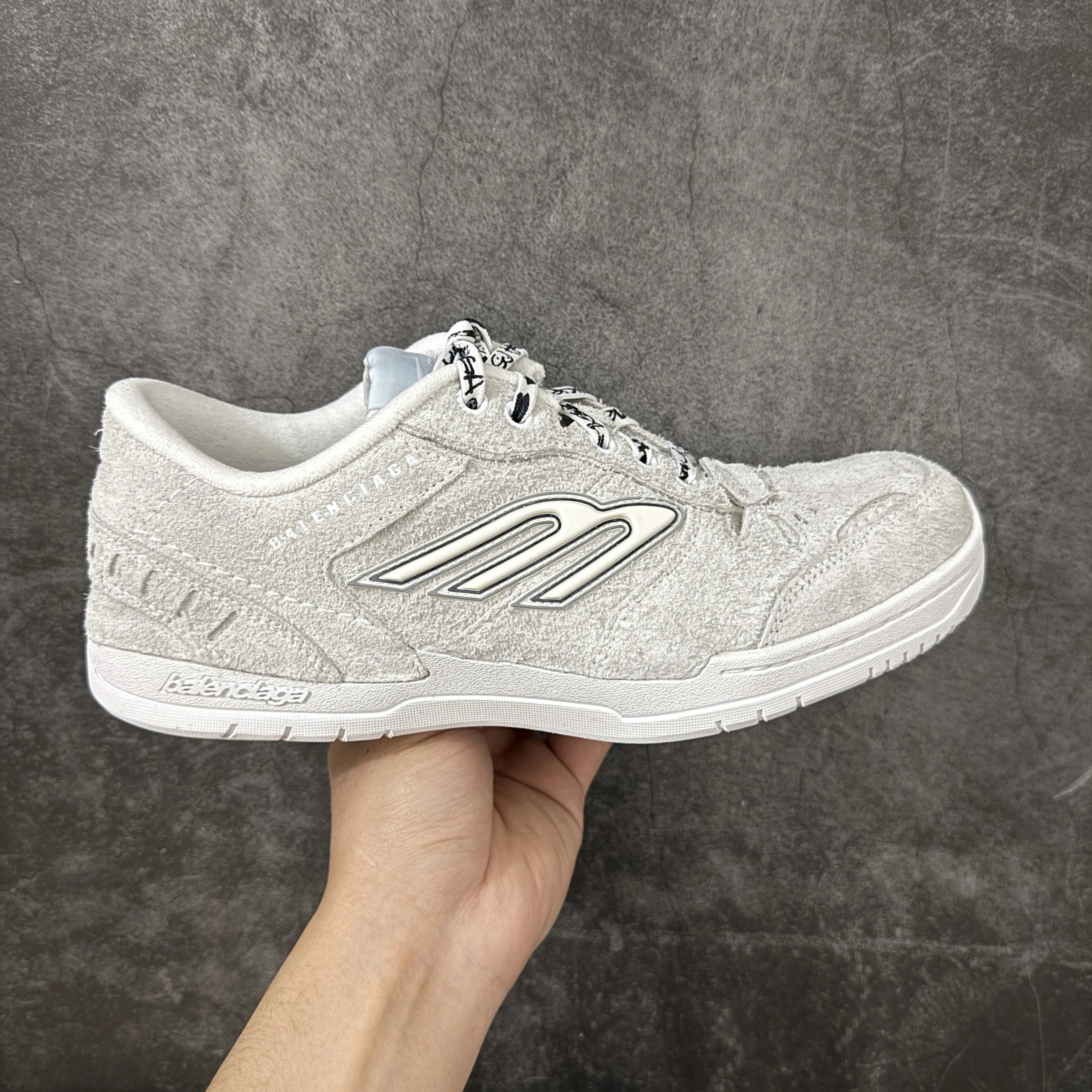 White Grey Suede