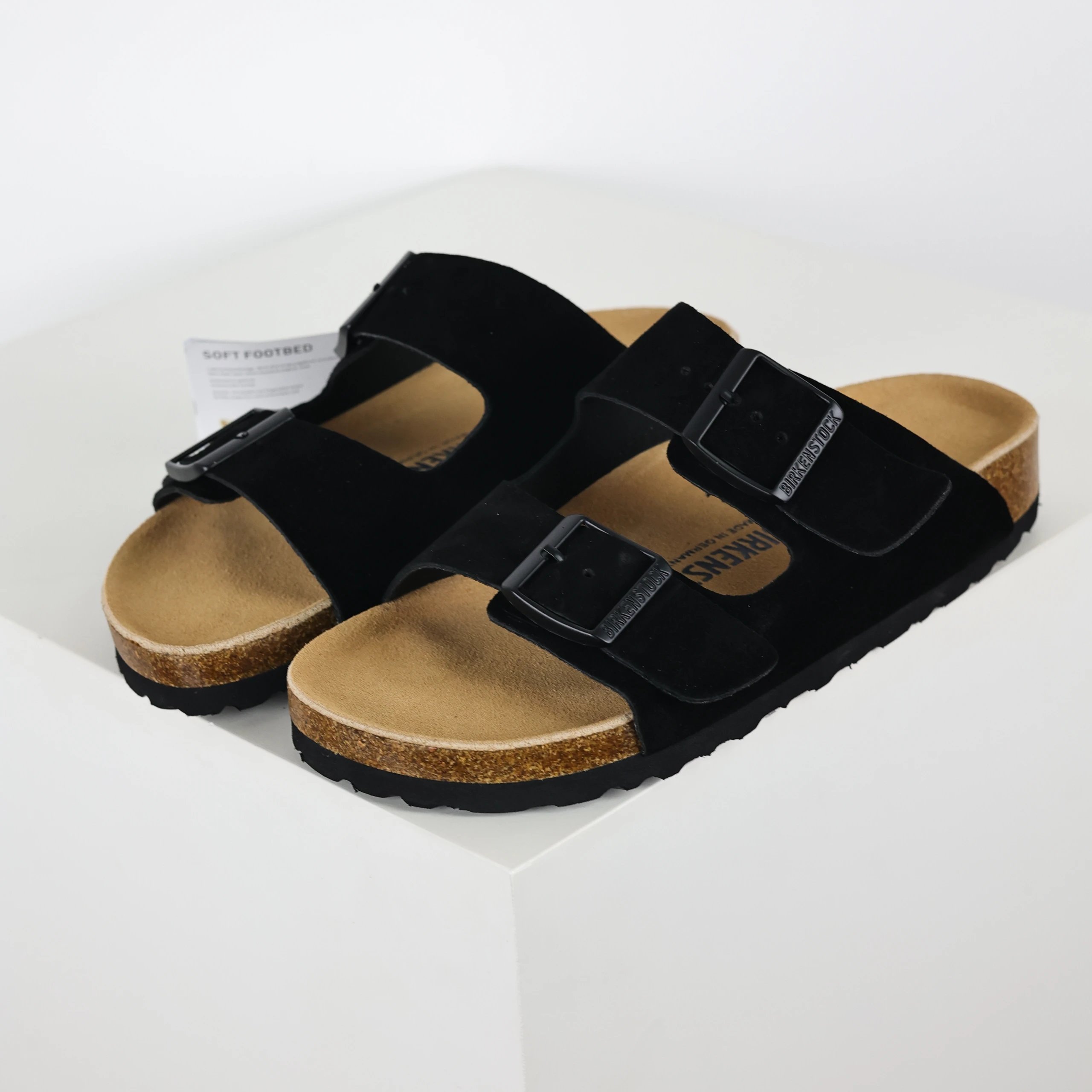 Slides - Black Suede