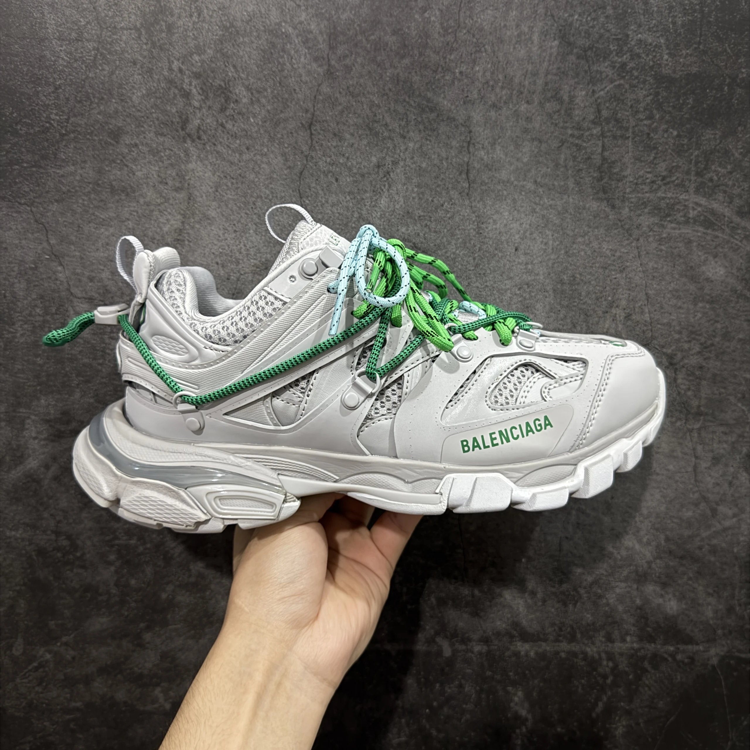 Lace-up Style Grey Green