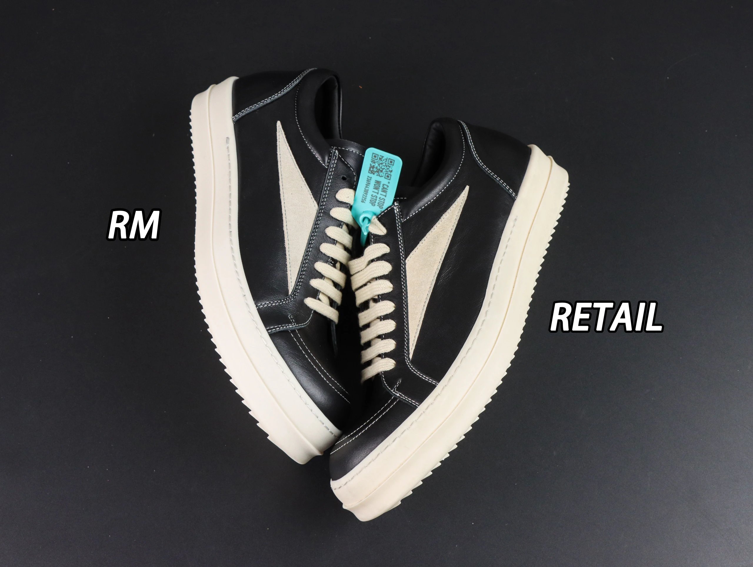 Black and white leather