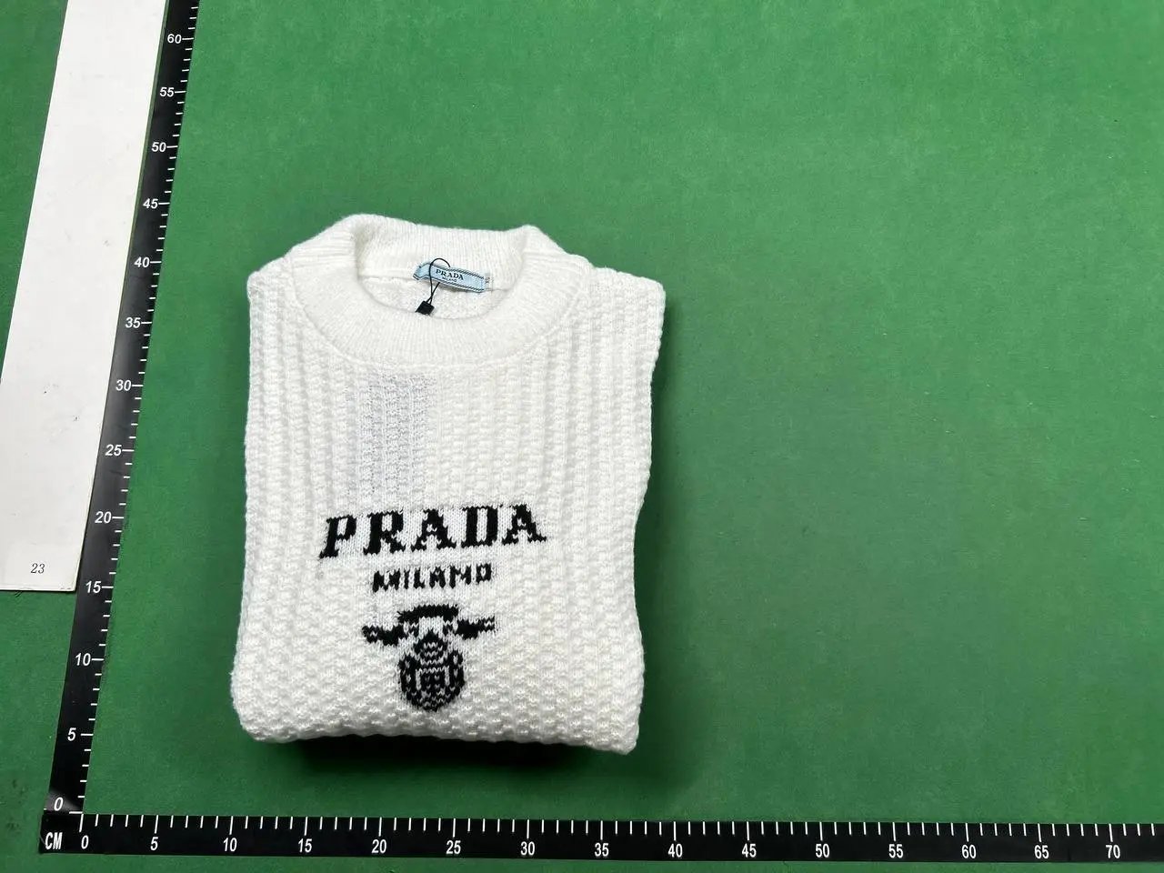 Prada Logo-Embroidered Ribbed Knit Sweater White - 23