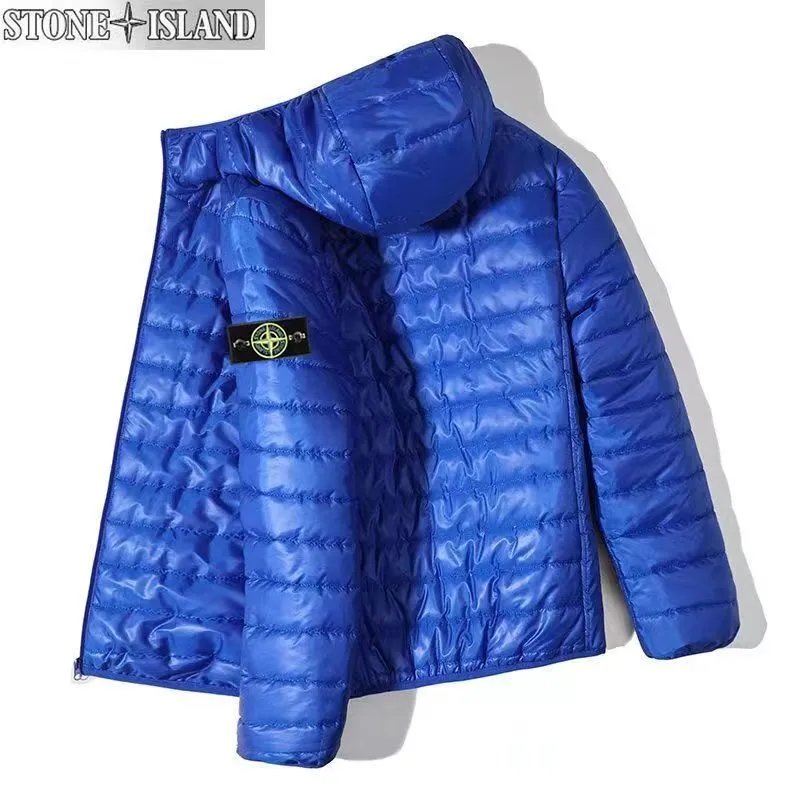 Lightweight cotton jacket men's short hooded 2024 autumn and winter new slim fit versatile warm jacket
