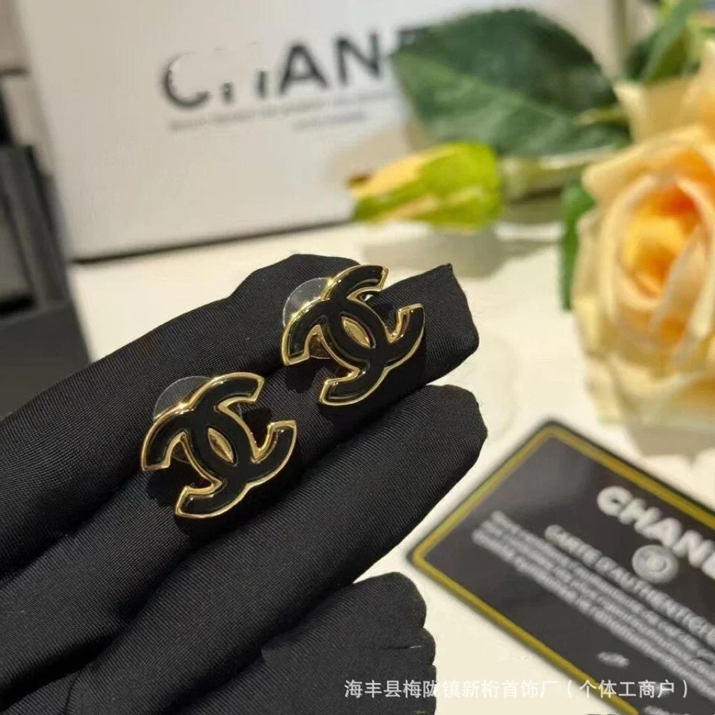 Chanel Black Earring