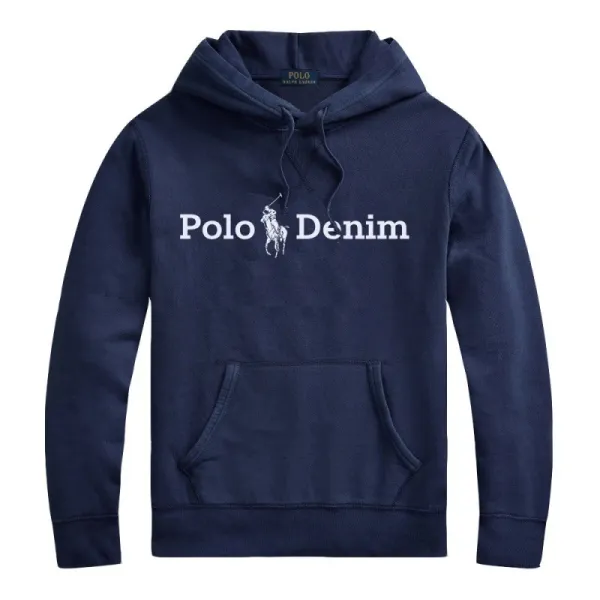 Polo Ralph Lauren Heritage Polo Player Graphic Hoodie Navy - 12