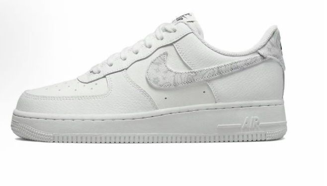 White Grey Floral Swoosh