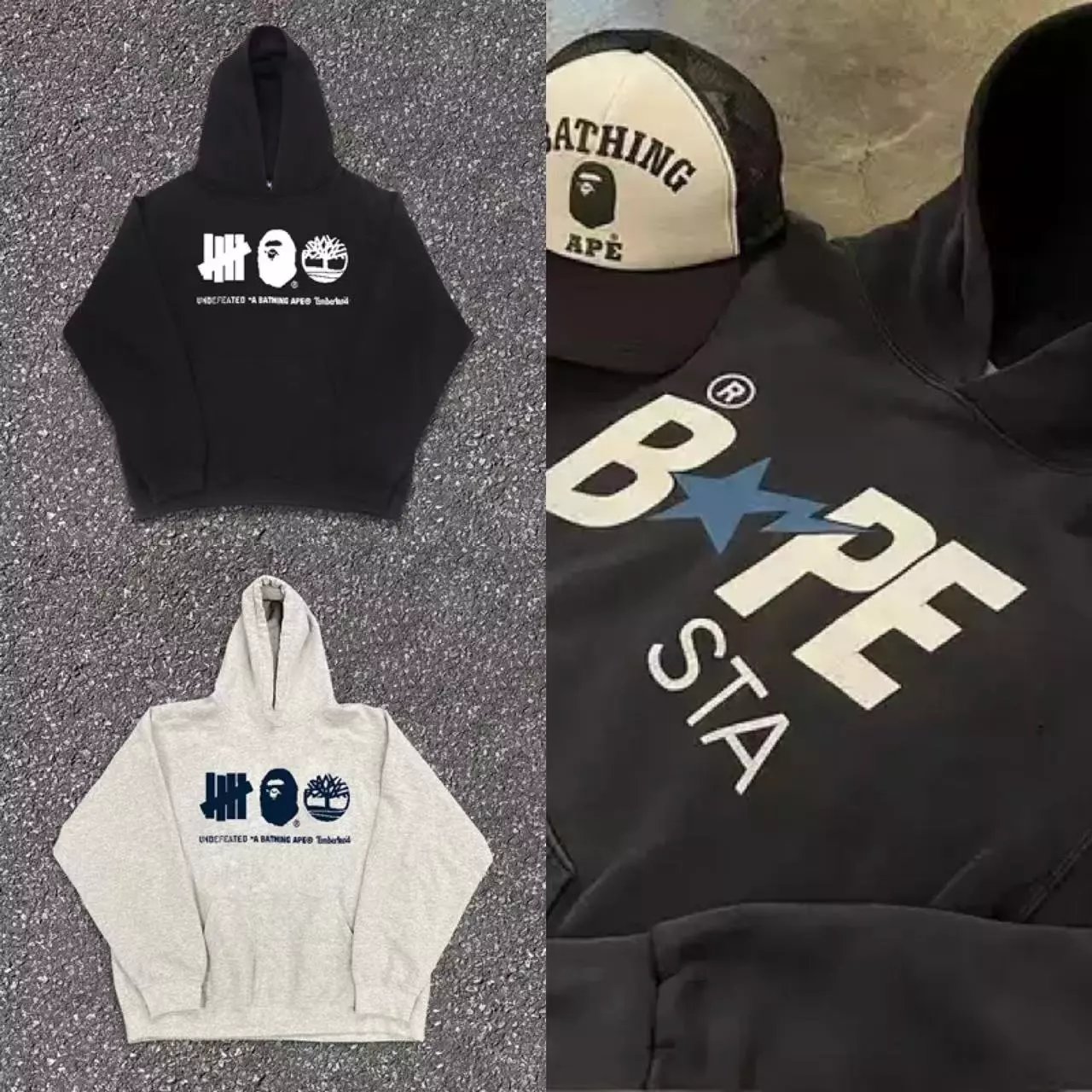 Black and Gray Co-Branded Sweatshirt
