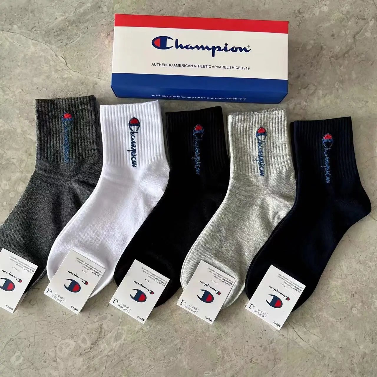 Champion Cursive Logo Crew Socks Assorted Colors