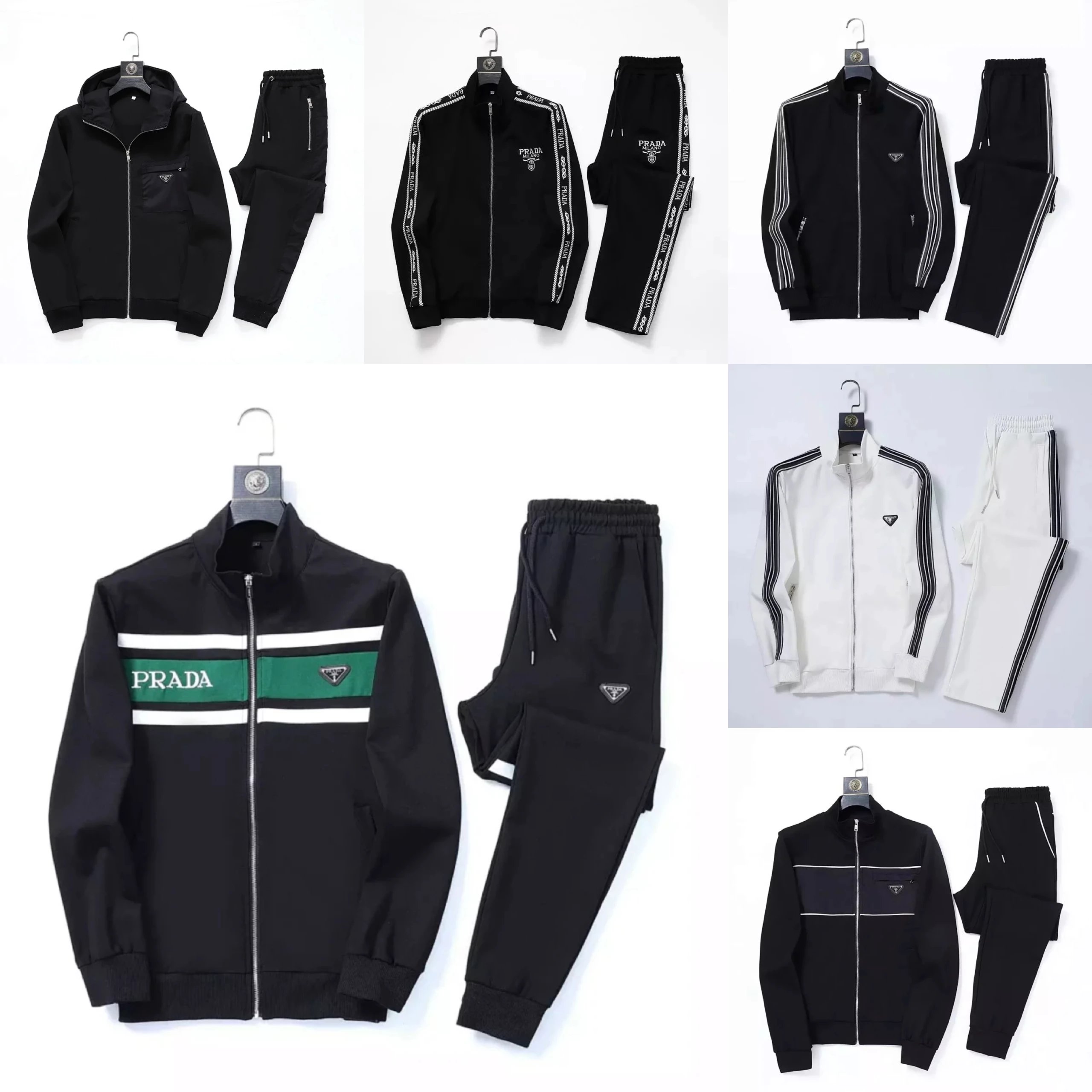 Prada Logo Track Suit Jacket and Pants Set