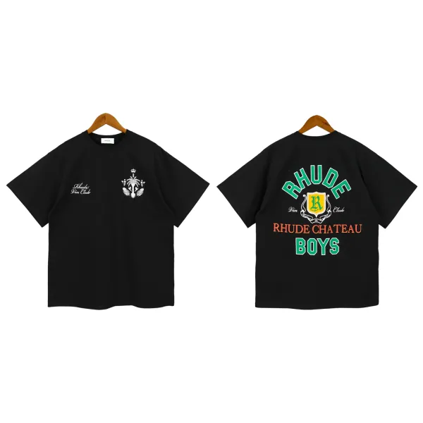 Rhude Banque de Rhude Black Graphic T-Shirt - 12