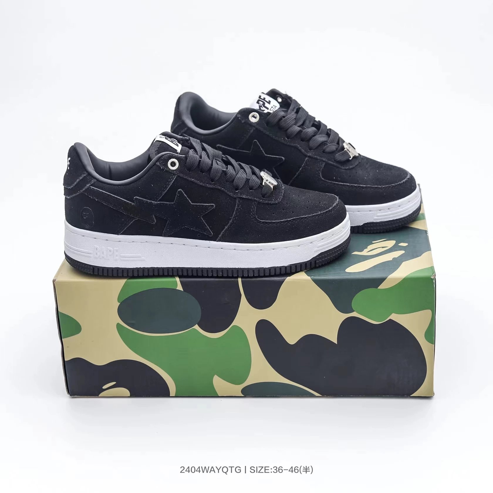 Bapesta Sneakers — Black and white background colorway — USFans Spreadsheet photo