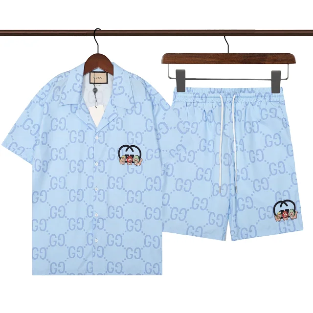 Gucci Matching Sets Short-sleeve button-up shirt and drawstring shorts set product detail image 6