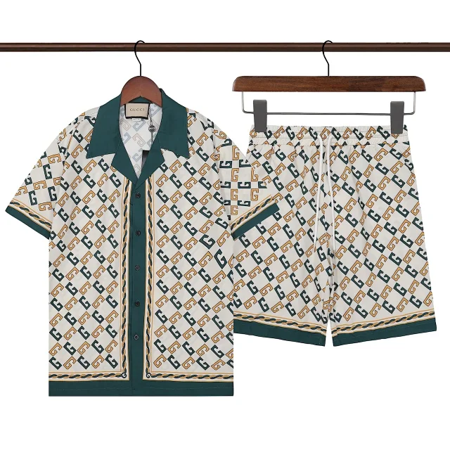 Gucci Matching Sets Short-sleeve button-up shirt and drawstring shorts set product detail image 5