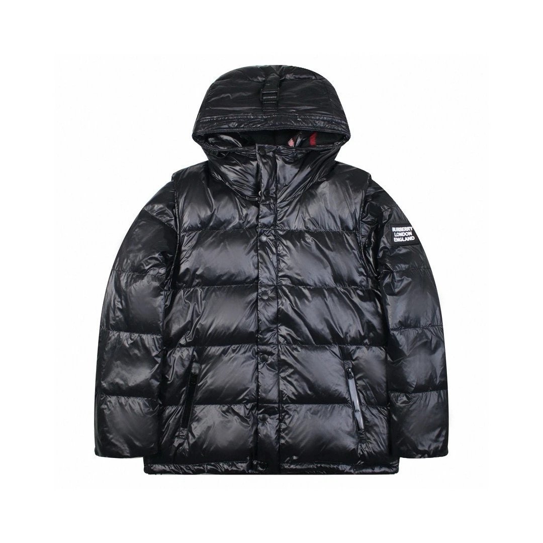 Burberry Black Puffer Jacket with Hood