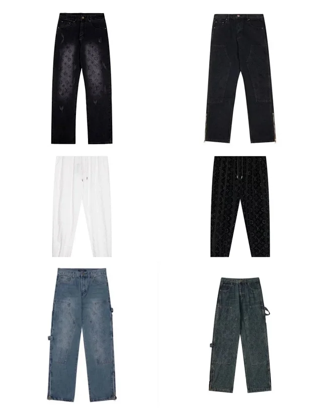 Louis Vuitton Jeans Monogram Panel Straight-Leg product detail image 3