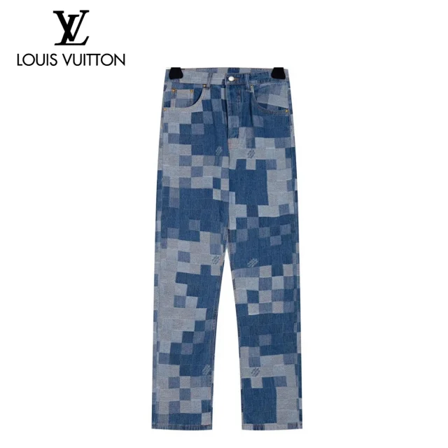 Louis Vuitton Jeans Monogram Panel Straight-Leg product detail image 11