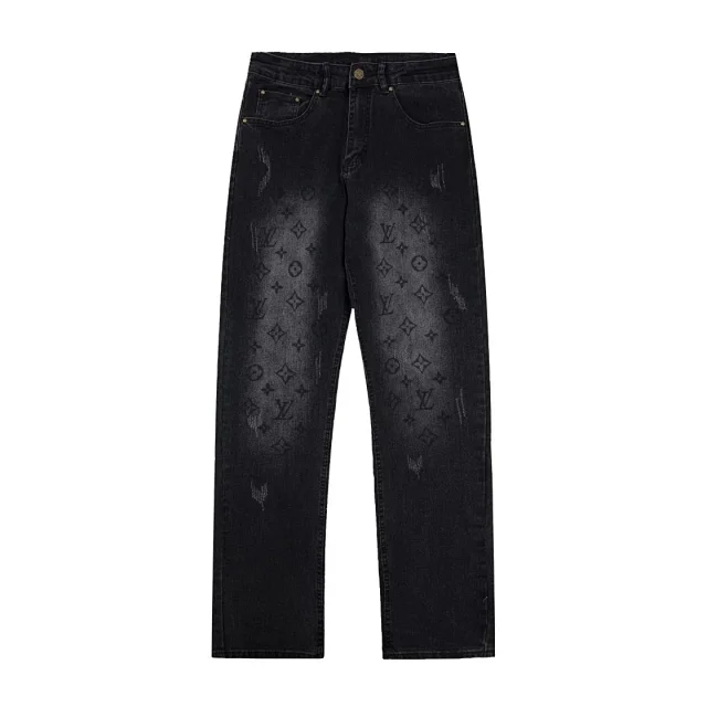 Louis Vuitton Jeans Monogram Panel Straight-Leg product detail image 8