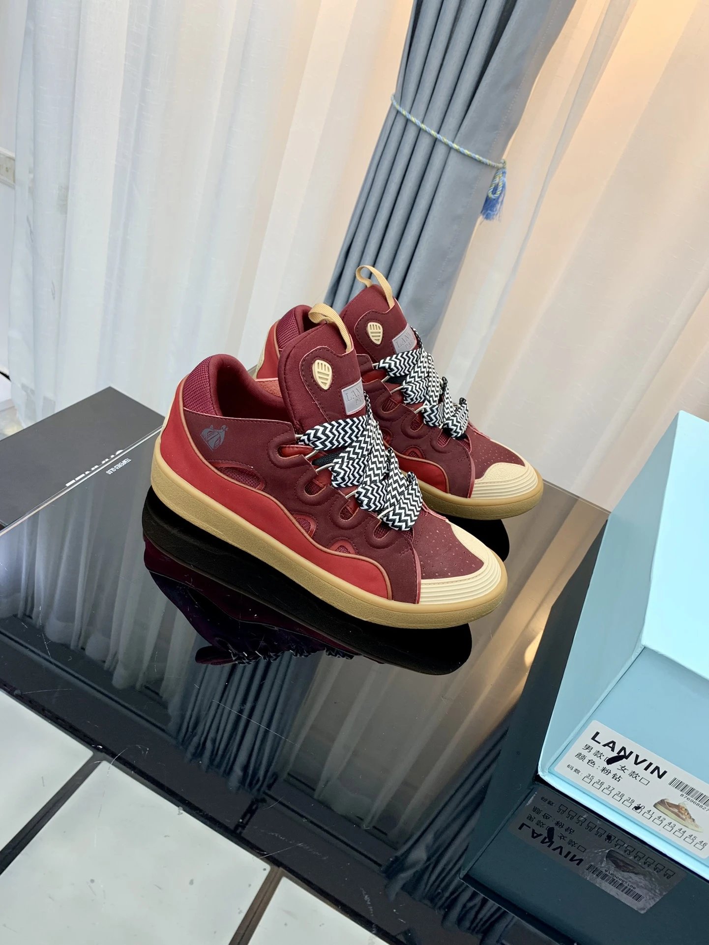 Lanvin Curb Sneakers Burgundy Gum