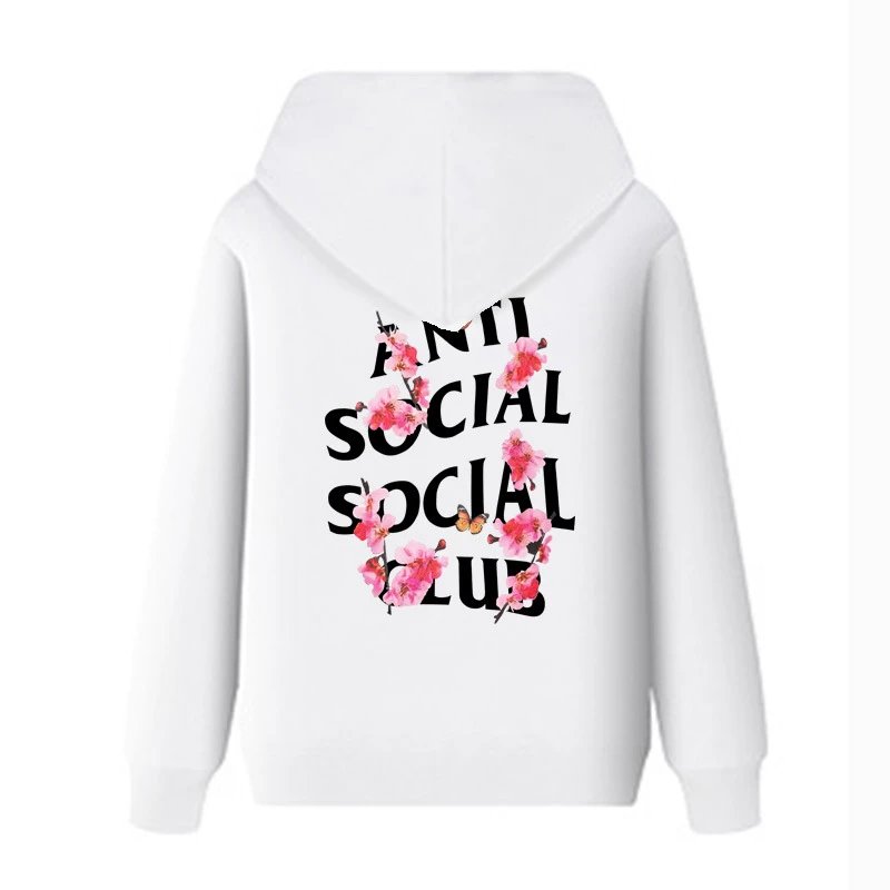 Anti Social Social Club Floral Print Hoodie White