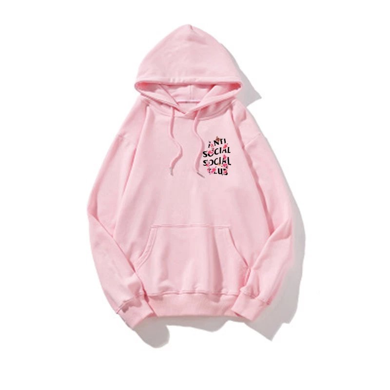 Anti Social Social Club Floral Logo Hoodie Pink
