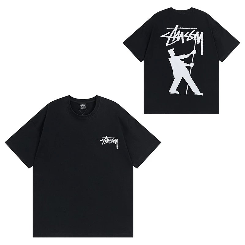 White Stussy Painter Graphic T-Shirt