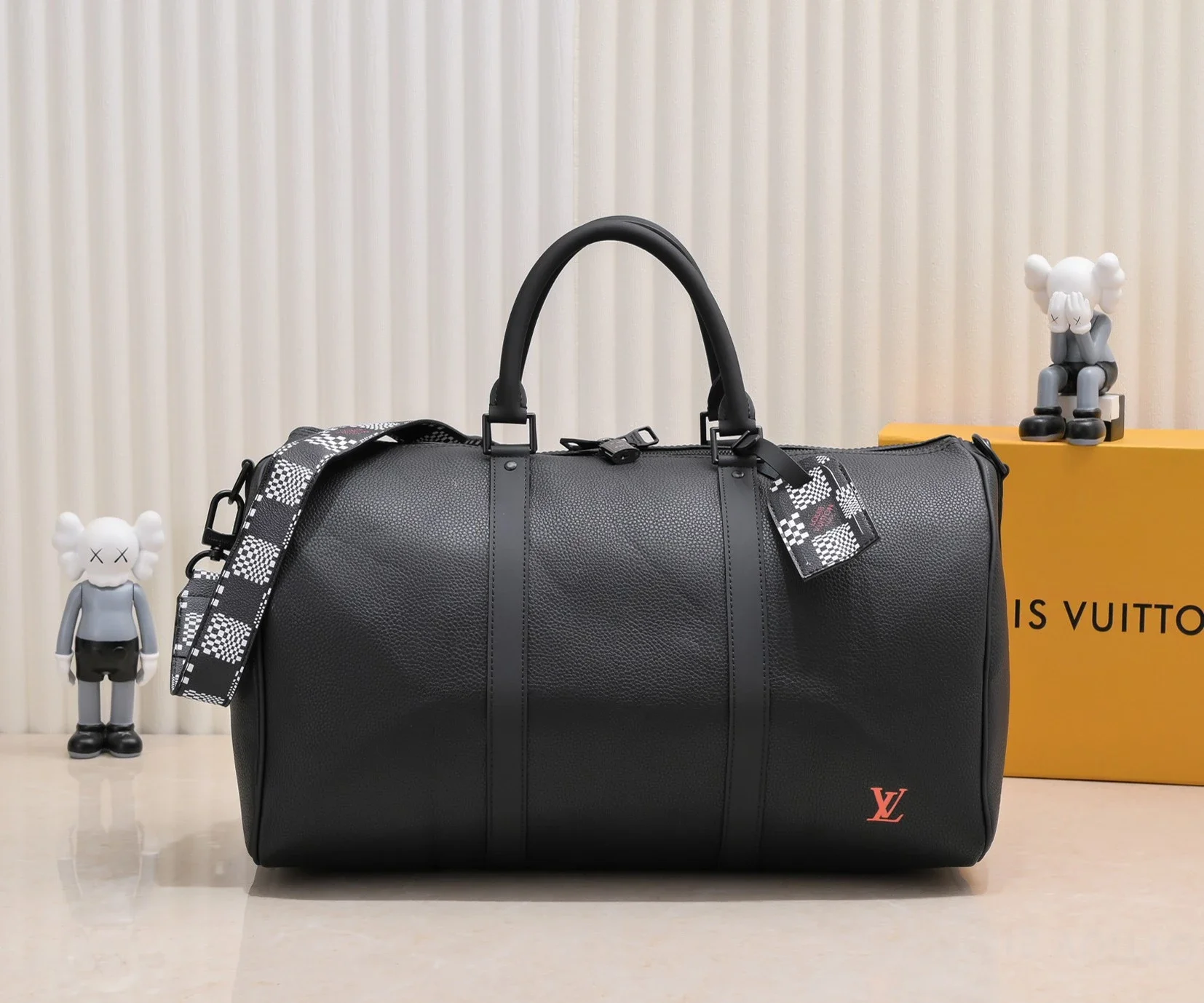 Louis Vuitton black grey duffle bag