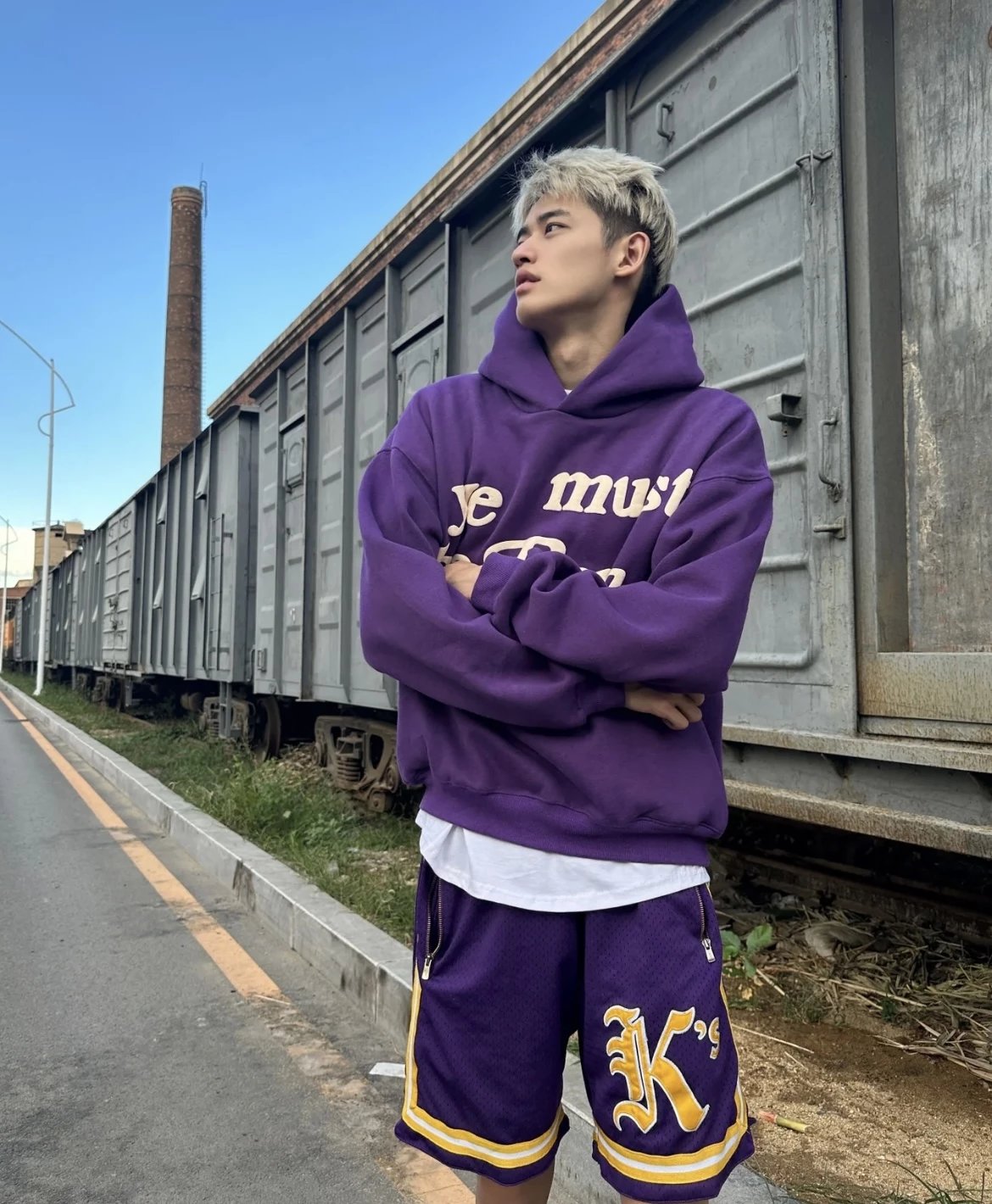 CPFM Kanye West Hoodie — purple colorway — USFans Spreadsheet photo
