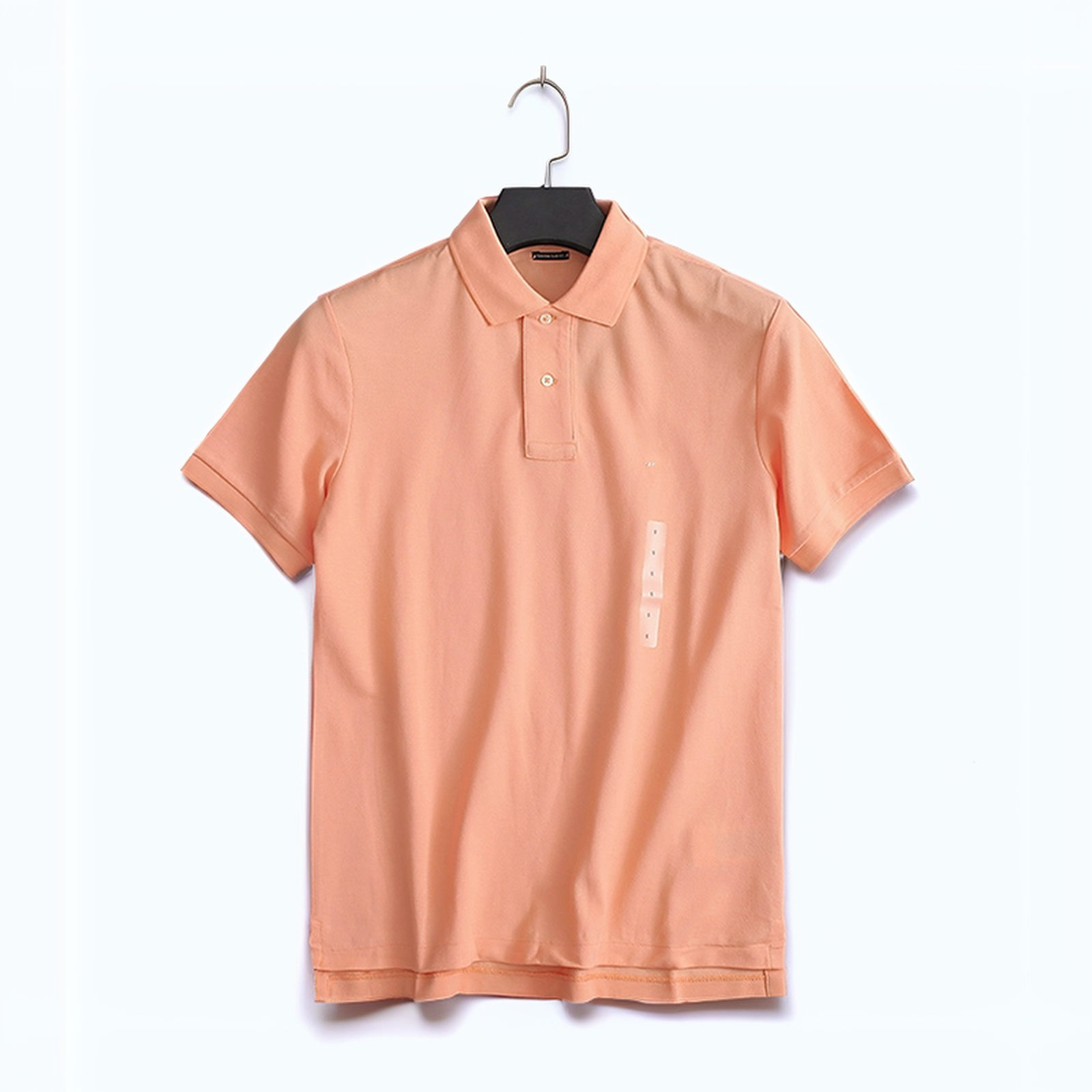 Men's Peach Polo Shirt with Short Sleeves - 132553