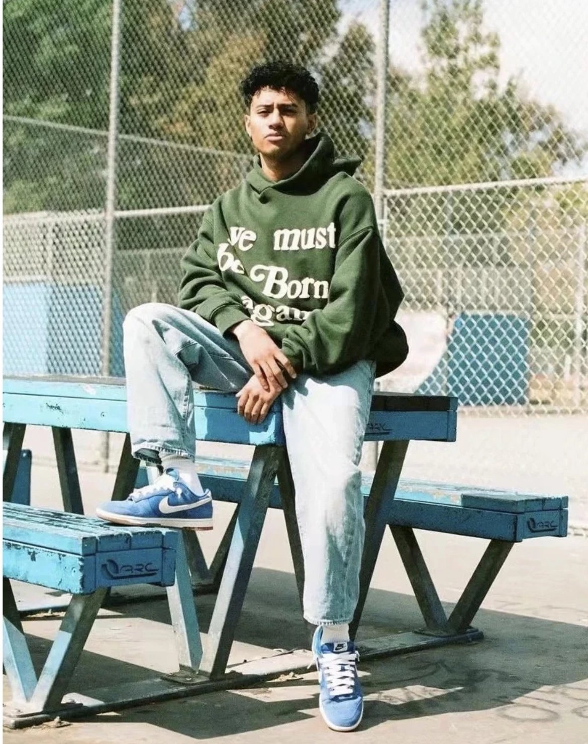 CPFM Kanye West Hoodie — blackish green colorway — USFans Spreadsheet photo
