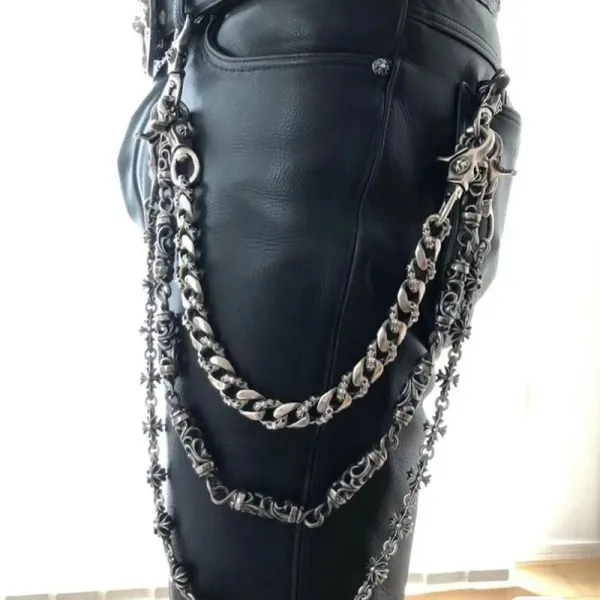Chrome Hearts Floral Link Chain Bracelet Silver Jewelry - 12