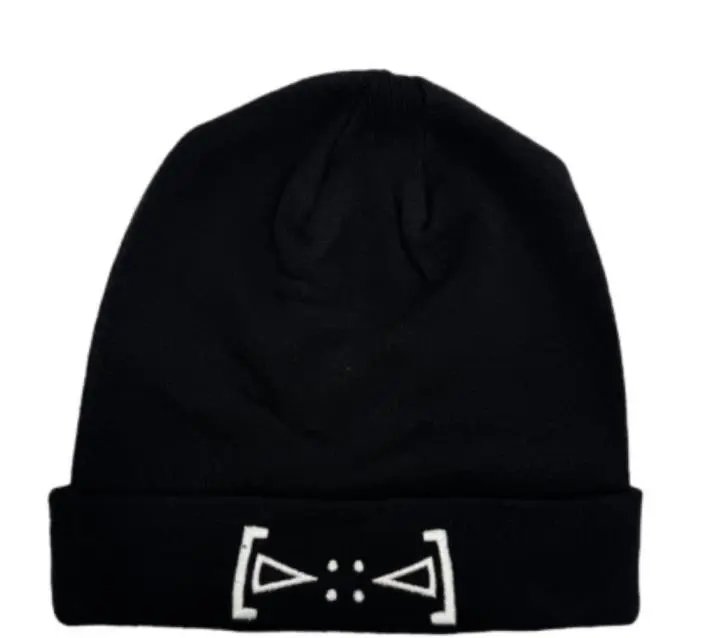Black Beanie with Folded Cuff Design