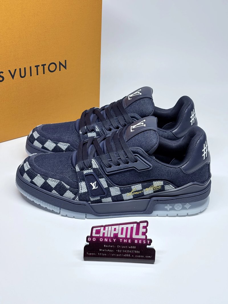 L*OUIS V*UITTON x Nigo 联名款 Trainer FW25 牛仔布 圆头系带 低帮 板鞋
