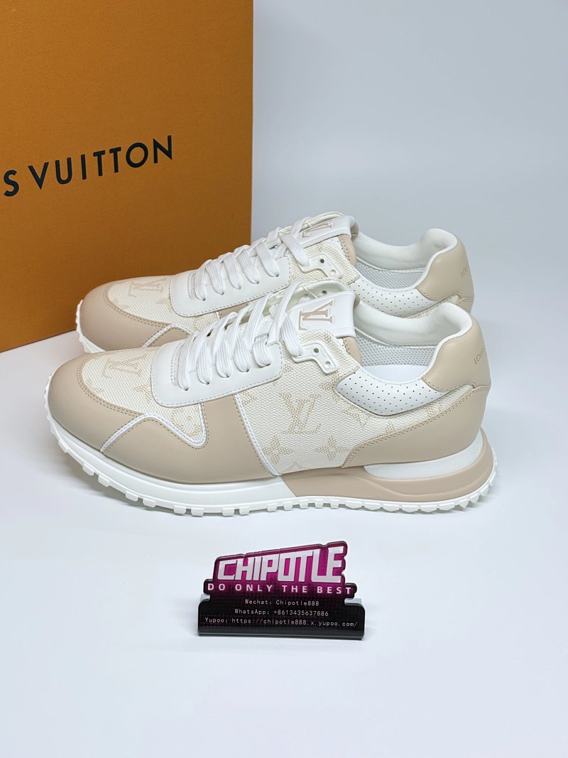 L*OUIS V*UITTON Run Away 牛皮革 圆头系带 低帮 板鞋
