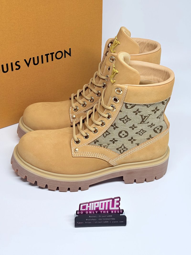L*OUIS V*UITTON Ranger 皮革 圆头系带 短靴