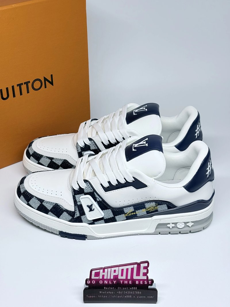 L*OUIS V*UITTON Trainer 皮革 系带 低帮 时尚板鞋 男款