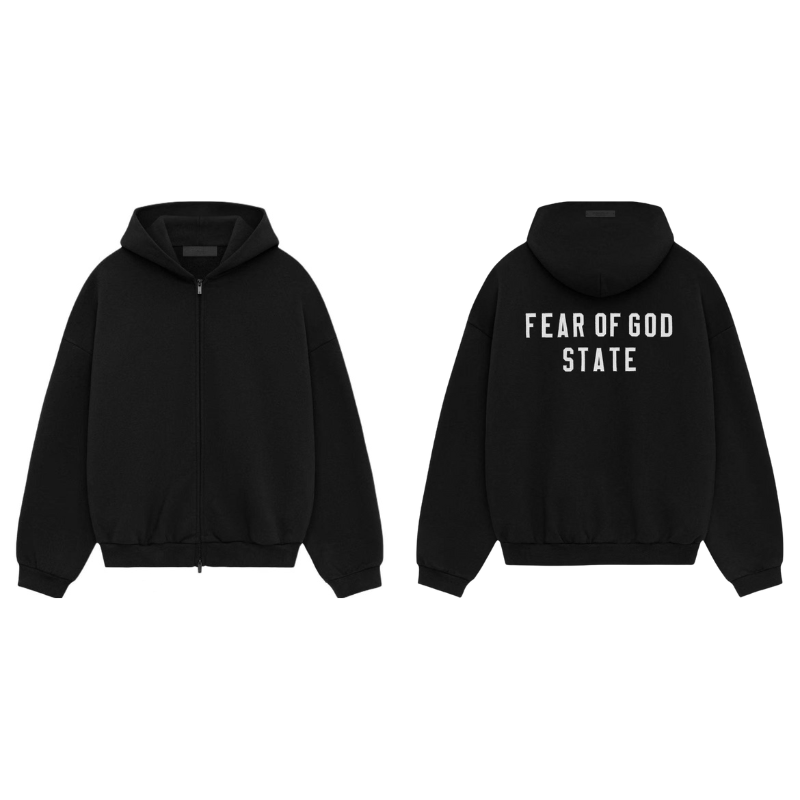 Obsidian Black Zip Hoodie
